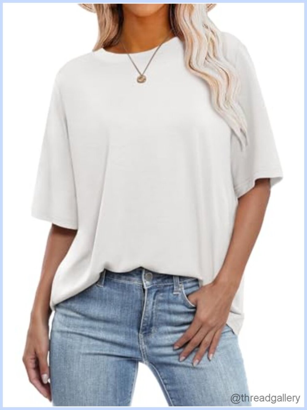 Oversized Crewneck Short Sleeve T-Shirt Loose Fit Casual Summer Top